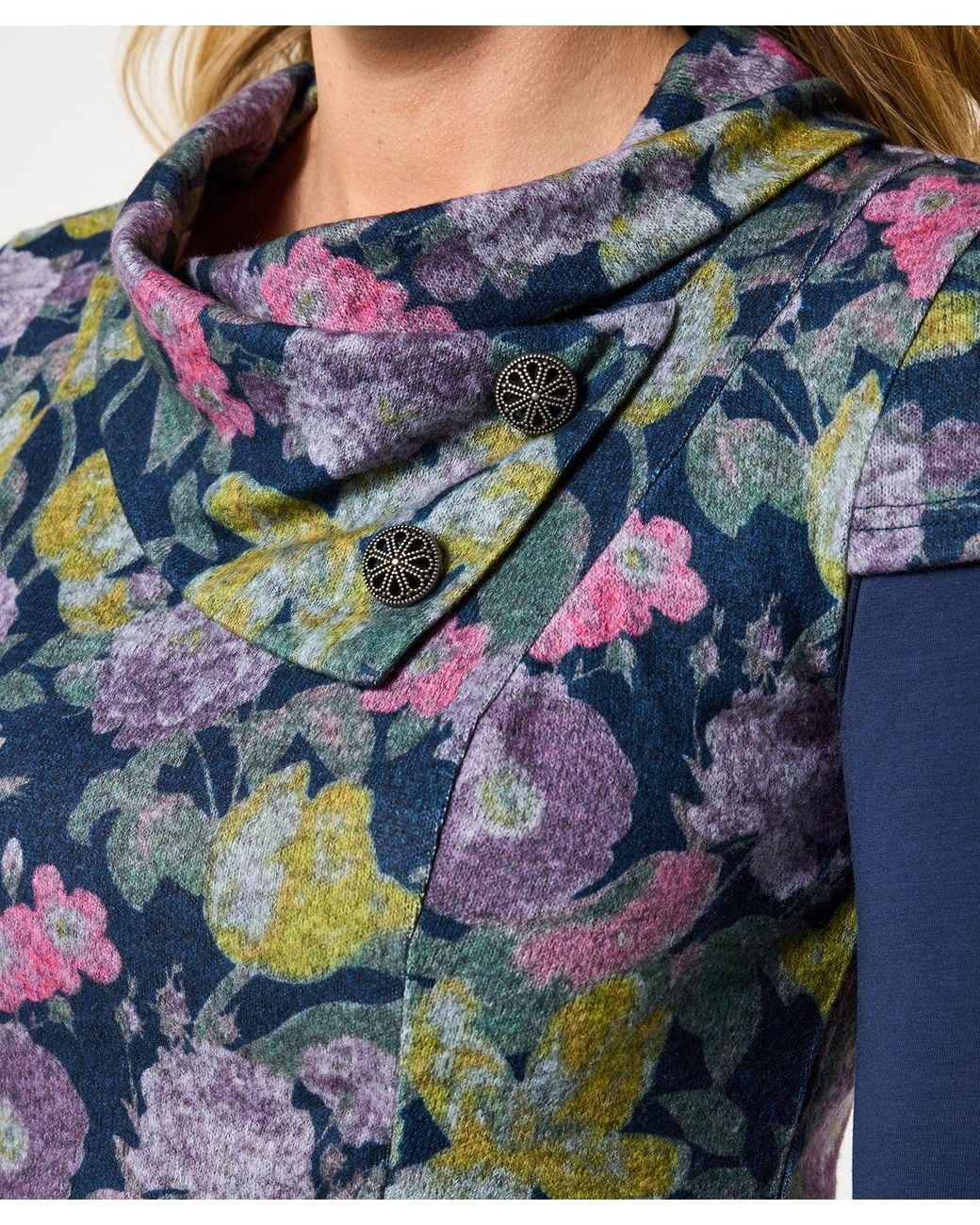 Joe Browns Blue Stretch Jacquard Layered Tunic