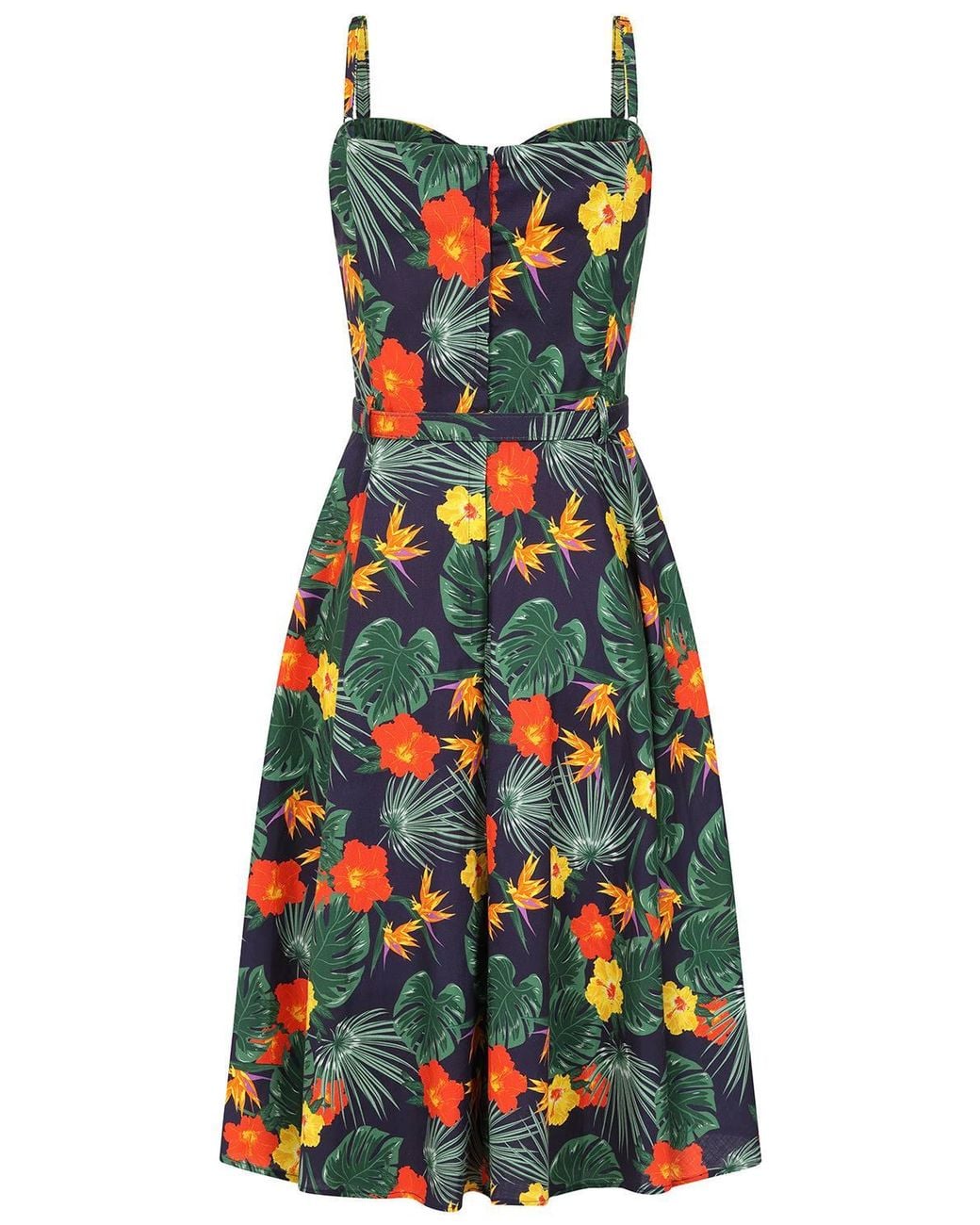 Banned Retro Blue Morena Tropical Summer Swing Dress