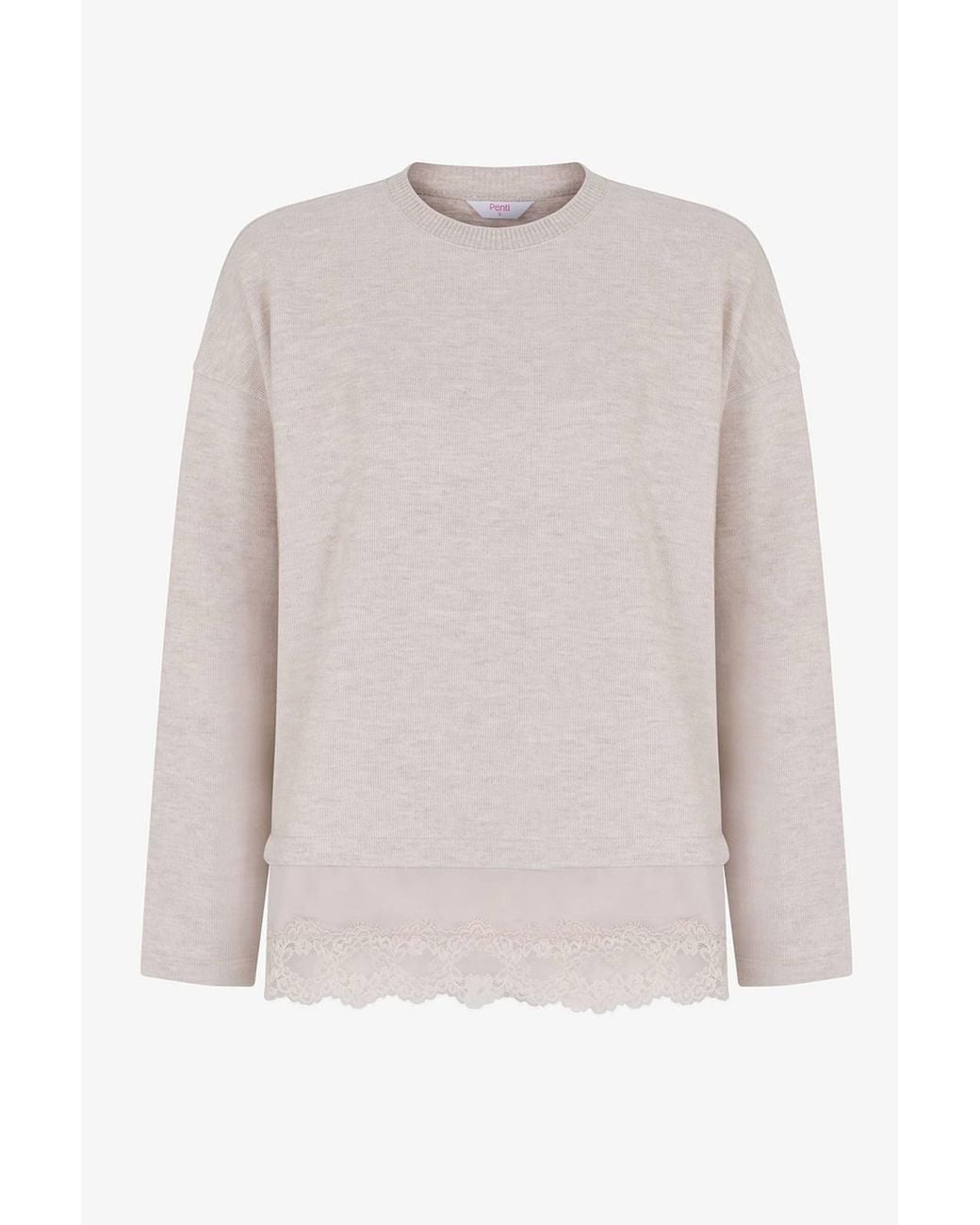 Penti Multicolor Melange Lace Detailed Warm Long Sleeve Blouse
