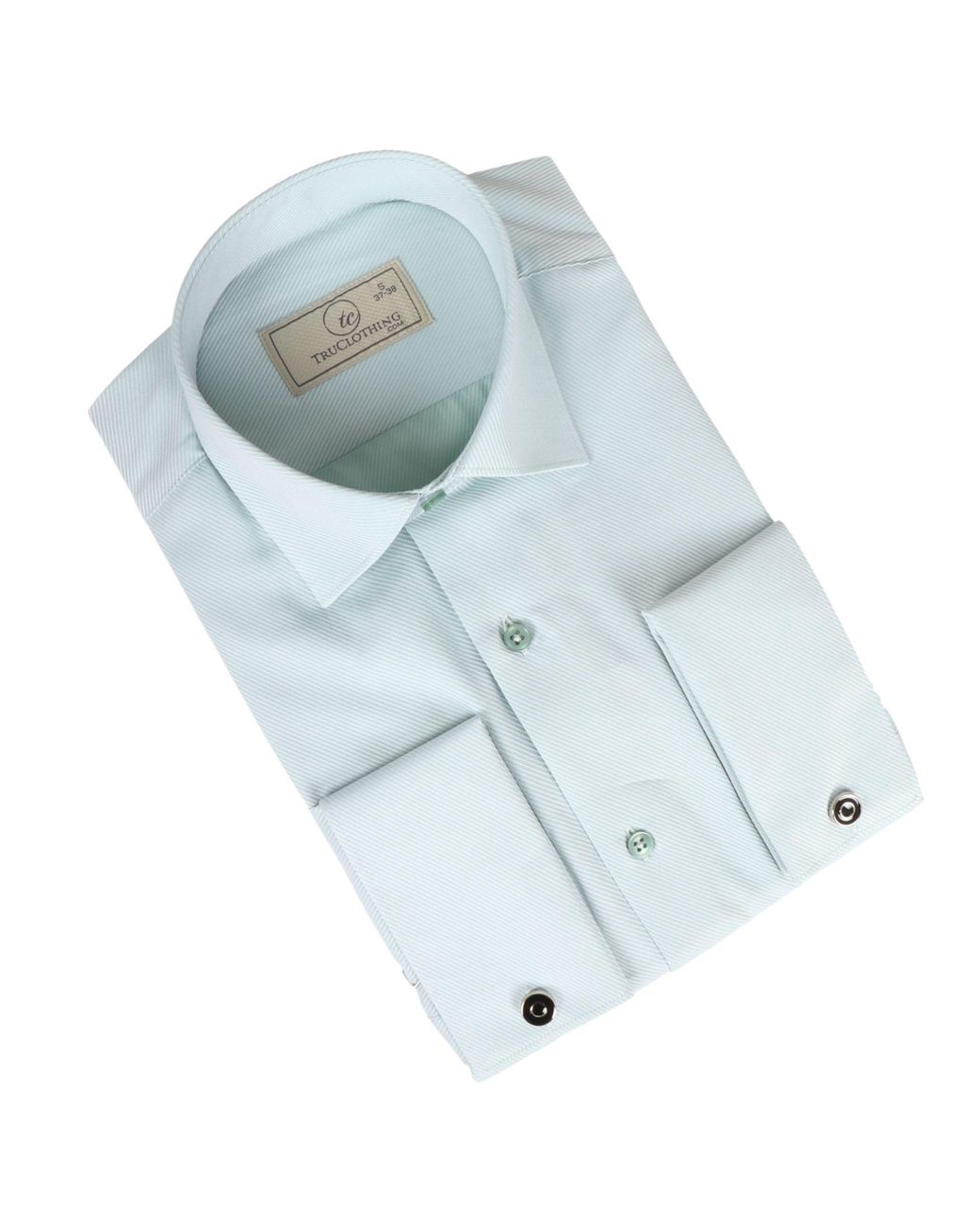TruClothing Blue Long Sleeve Regular Fit Double Cuff Twill Oxford Shirt for men