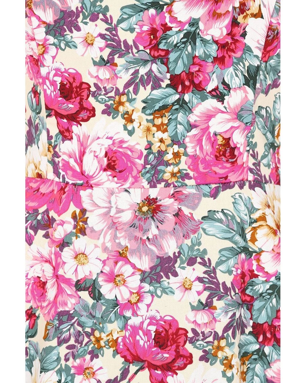 Banned Retro Red Bloom Dress-Offwhite