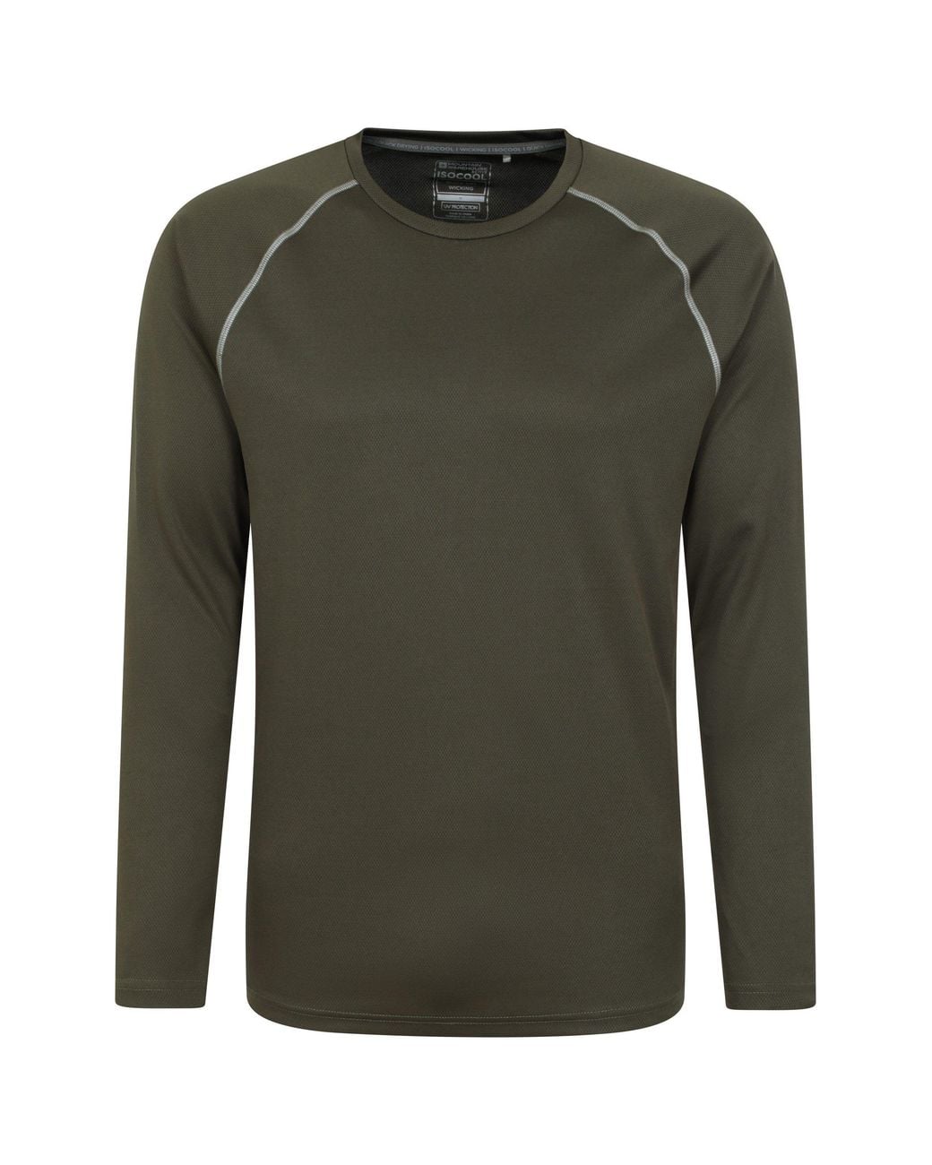 Mountain Warehouse Green 'Endurance' Long Sleeved Quick Dry Summer Hiking Top for men
