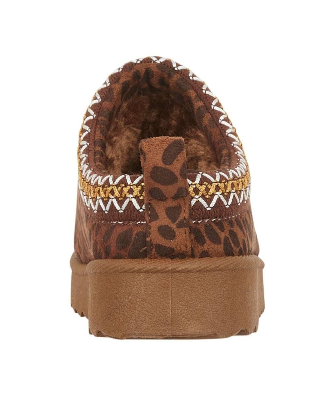 Absolute Footwear Brown Open Back Easy Slip On Mule Slippers, Braiding Trim