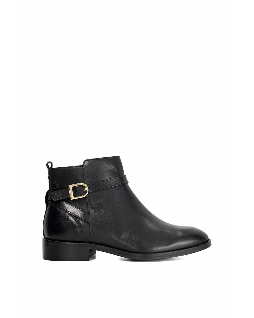 Dune Black Wide Fit 'Pemma' Leather Ankle Boots