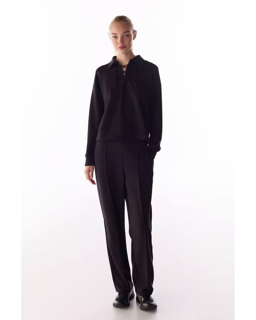 Penti Black Silky Touch Straight Leg Trousers