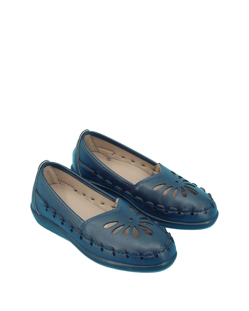 Chums Blue Wide Fit Slip On Cut Out Shoe