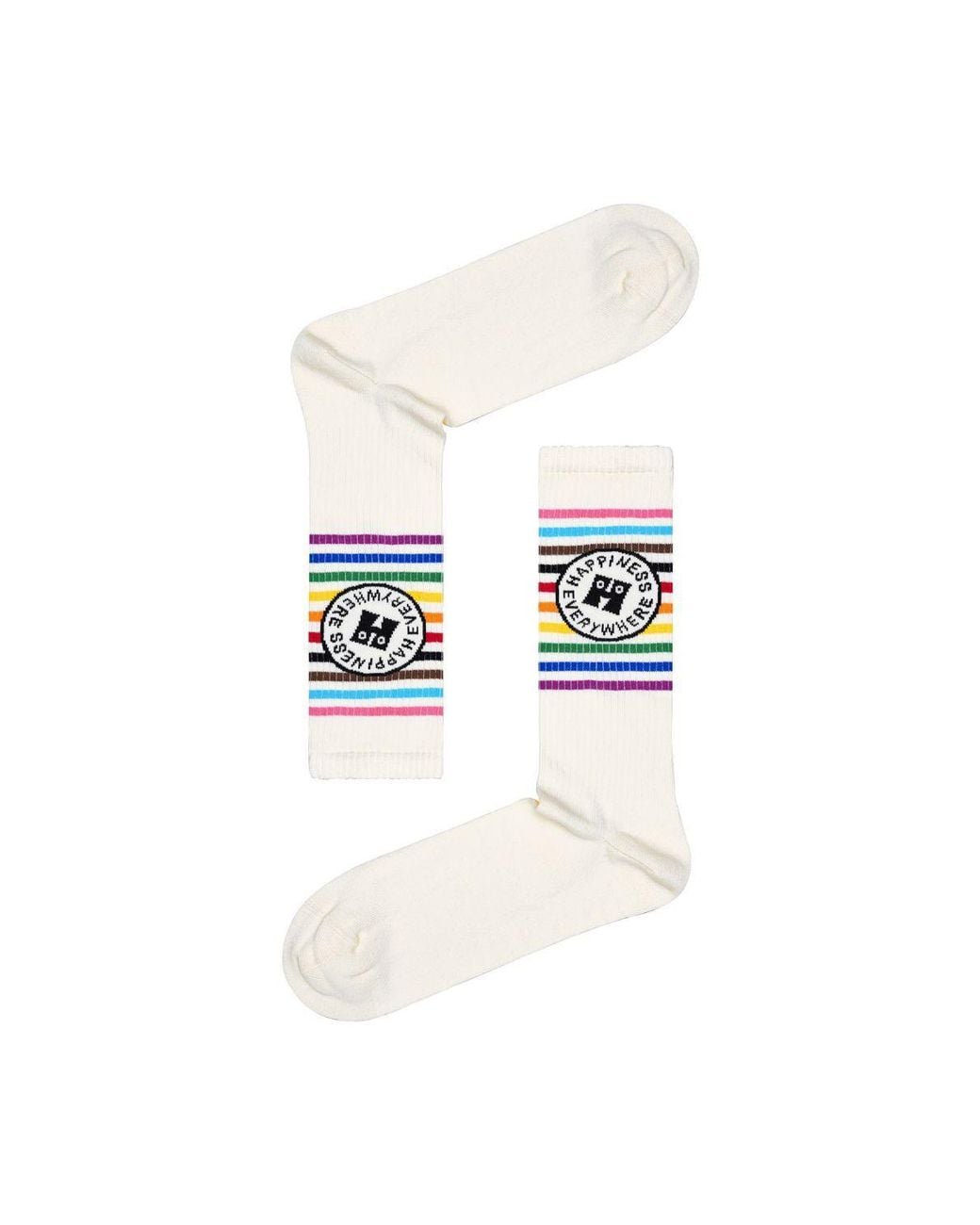 Happy Socks White 1 Pack & Cotton Lgbtq+ Pride Design Socks for men
