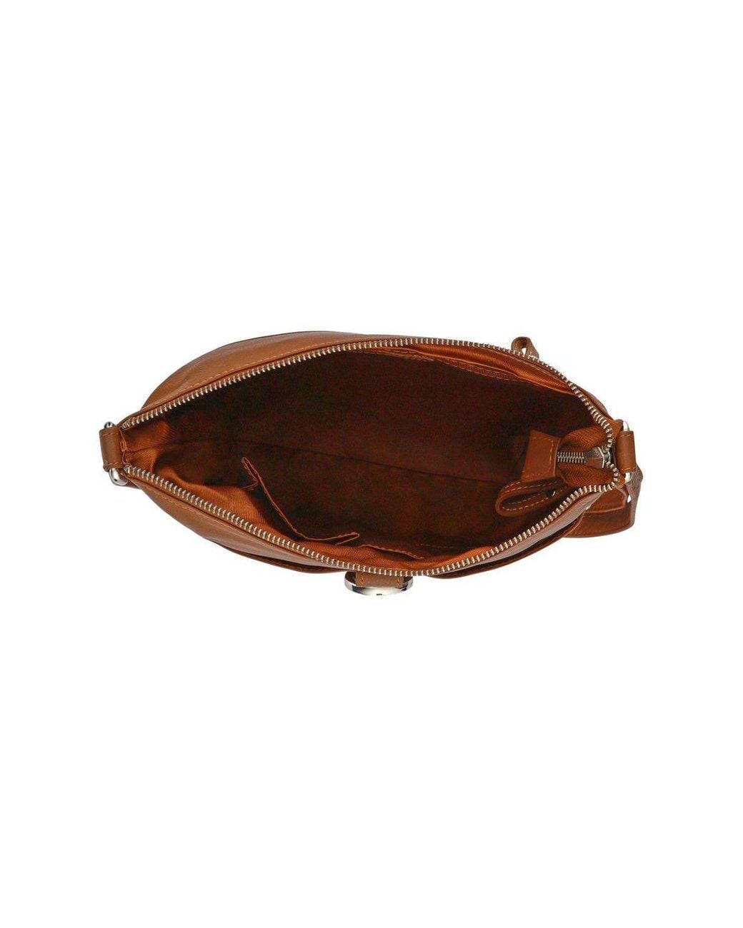 Pavers Brown Leather Daily Zip-Close Crossbody Bag