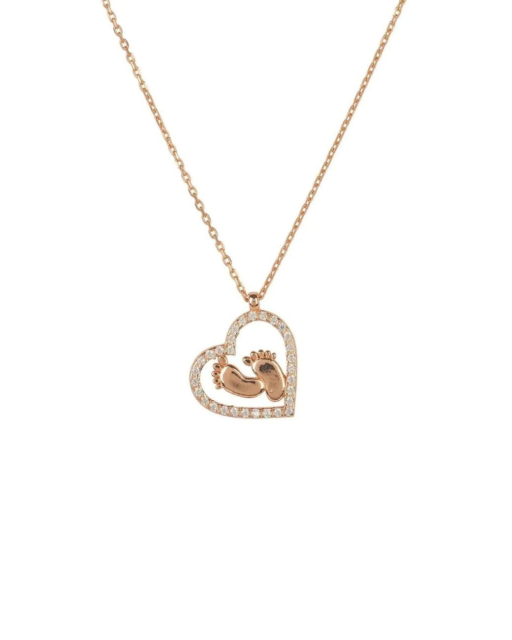 Latelita London Metallic Heart Mum Pendant Necklace Rosegold