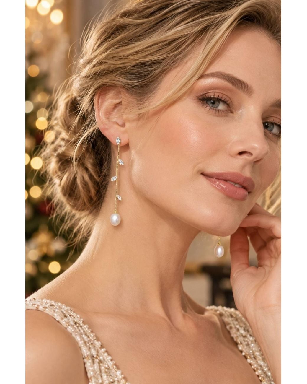 Lovii Brown 14K Plated Natural Freshwater Pearl Drop Earrings