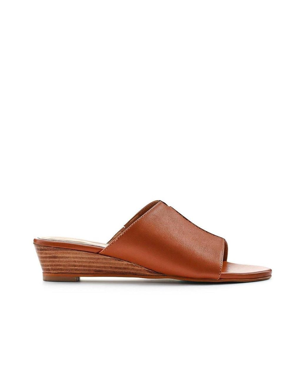 Jones Bootmaker Brown Jocelyn Leather Wedge-Heel Mules