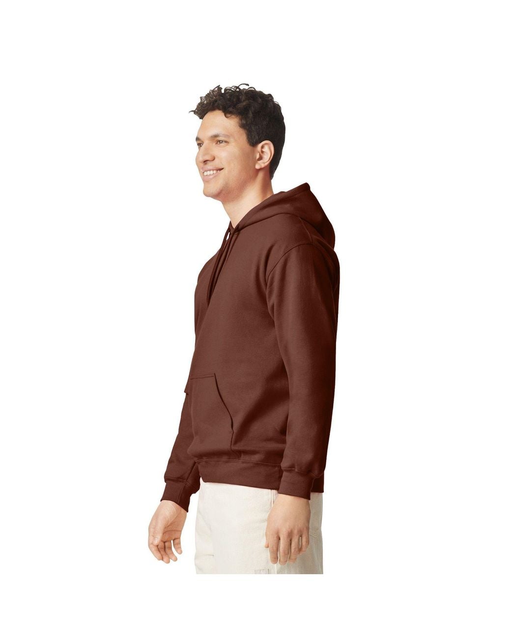 Gildan Brown Midweight Soft Touch Hoodie for men