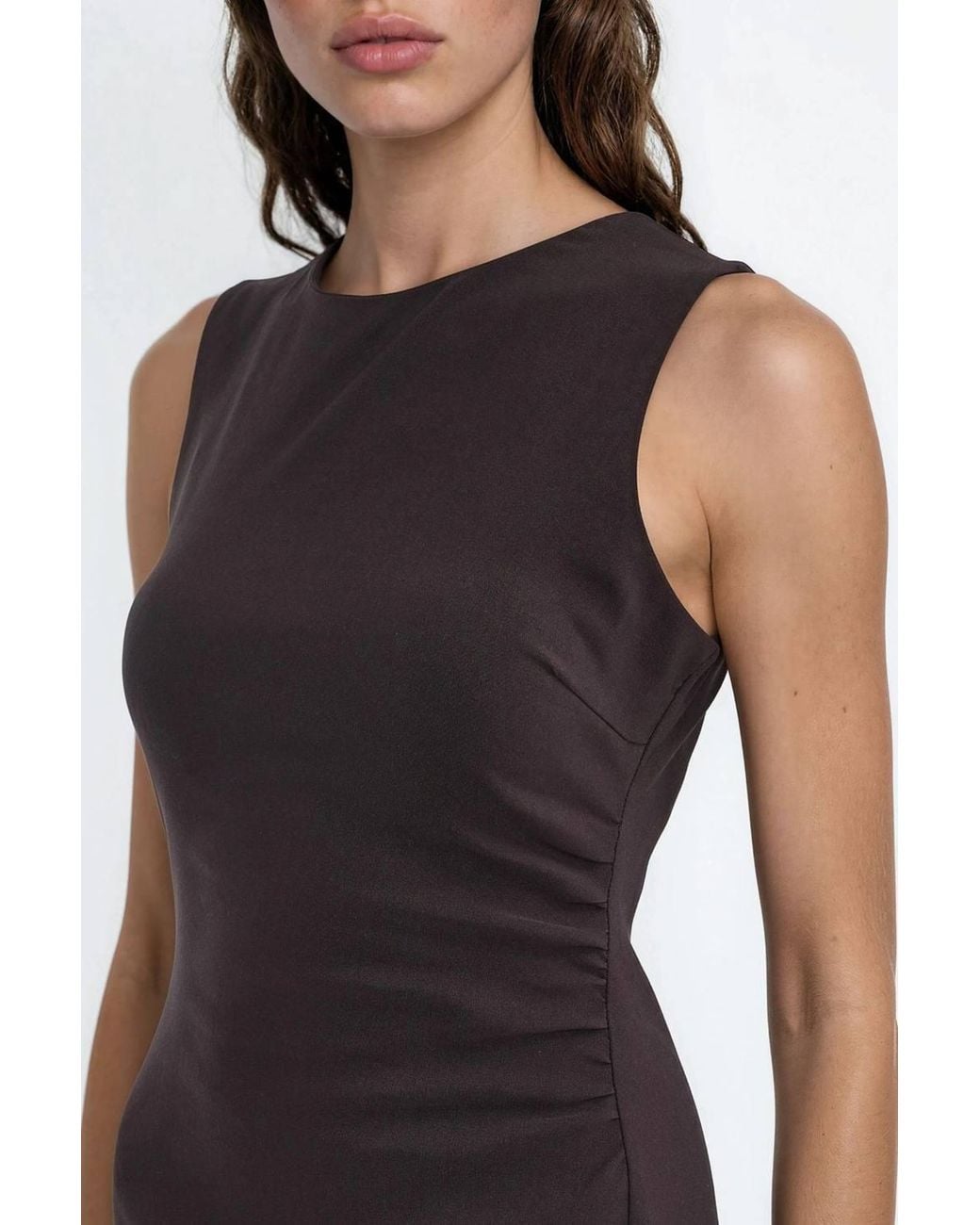 Hiccup Purple Sleeveless Bengaline Midi Dress