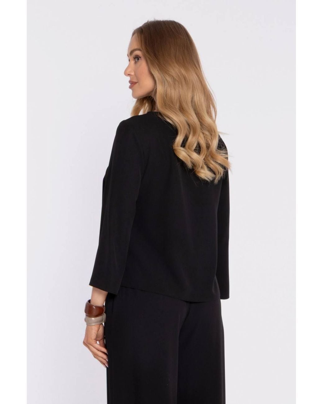 Love Lace Black Classic Stretch Long Sleeve Blouse