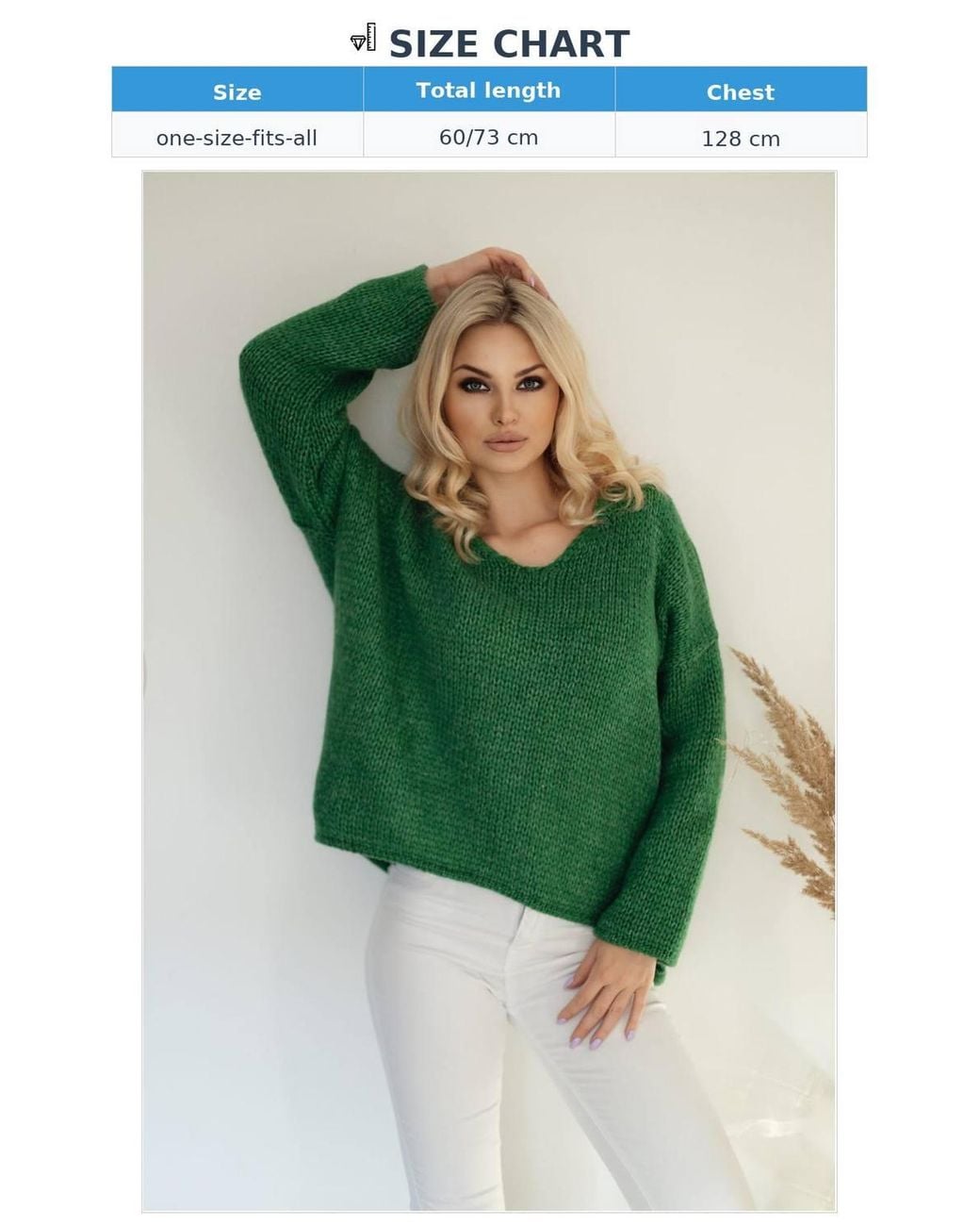 Love Lace Green Oversize Heart Neck Asymmetrical Sweater