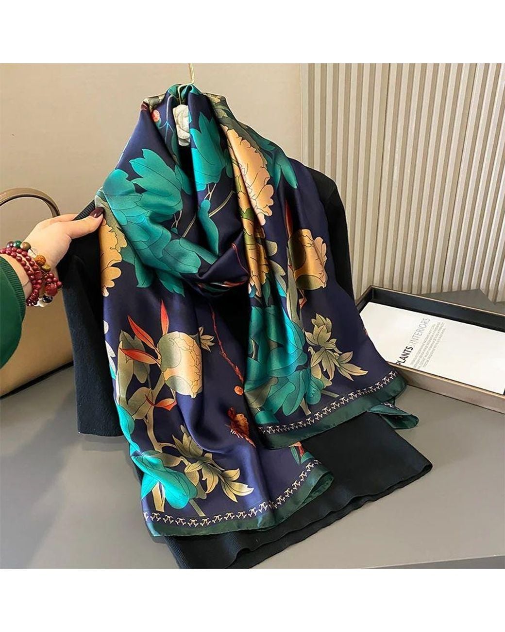 Lemon Daisy Accessories Blue Cassie Wedding Guest Summer Scarf Shawl