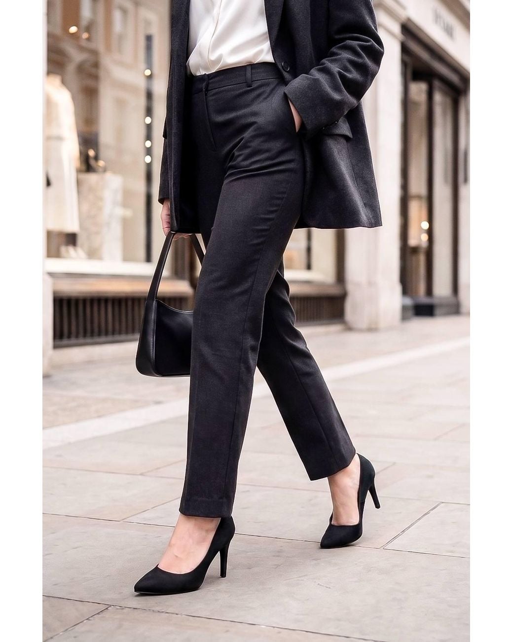 Spot on Black Classic High Heel Court Shoes