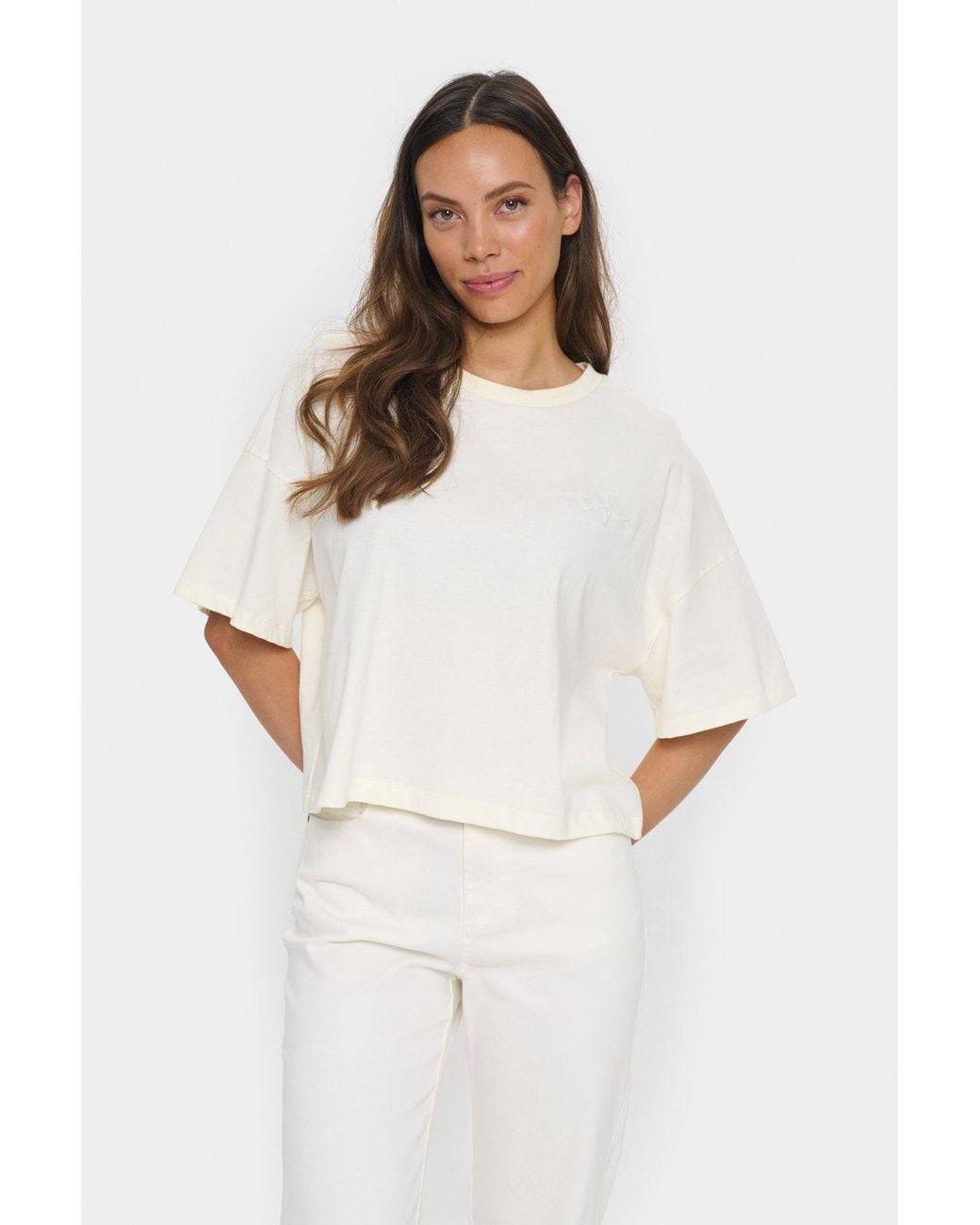 Saint Tropez White Jalinusz Boxy Fit T-Shirt