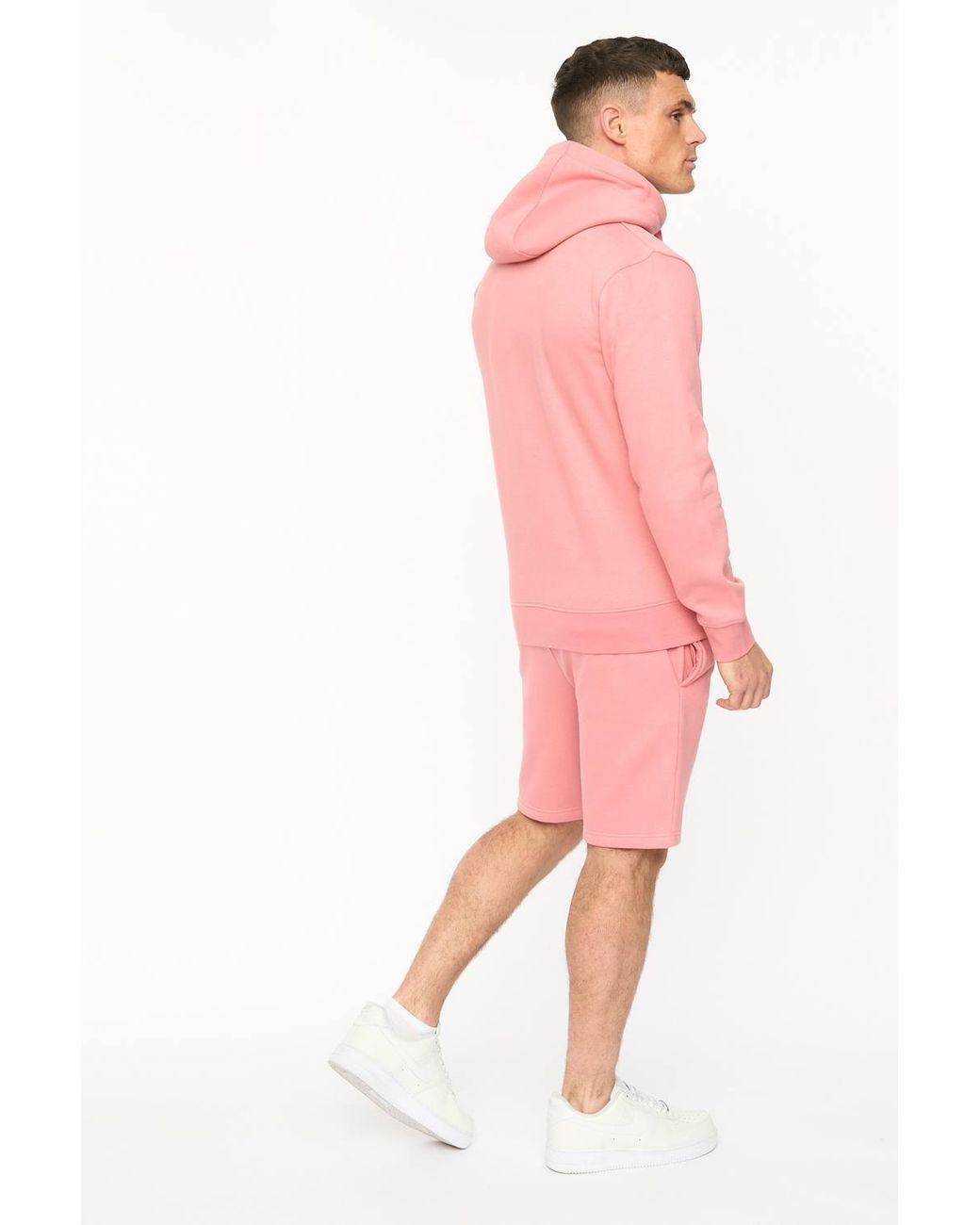 Crosshatch Pink Kensby Overhead Hoodie With Puff Print Branding for men
