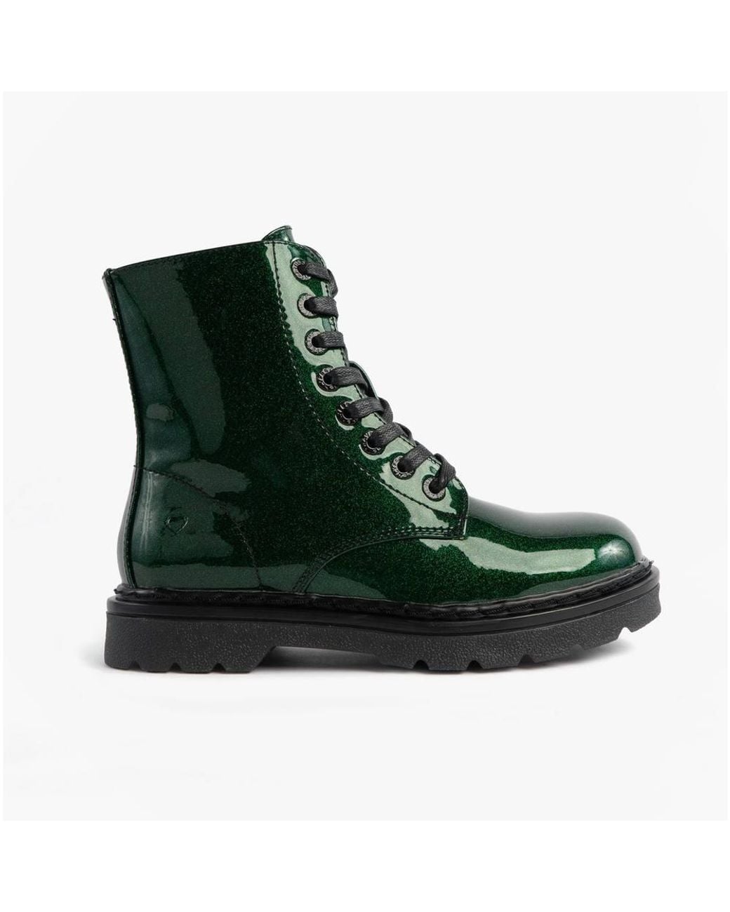 Heavenly Feet Green Justina2 Glitter Glitter Lace Up Ankle Ankle Boots