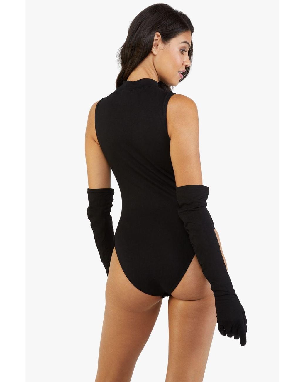 Playful Promises Black Jessenia High-Necked Body With Gloves