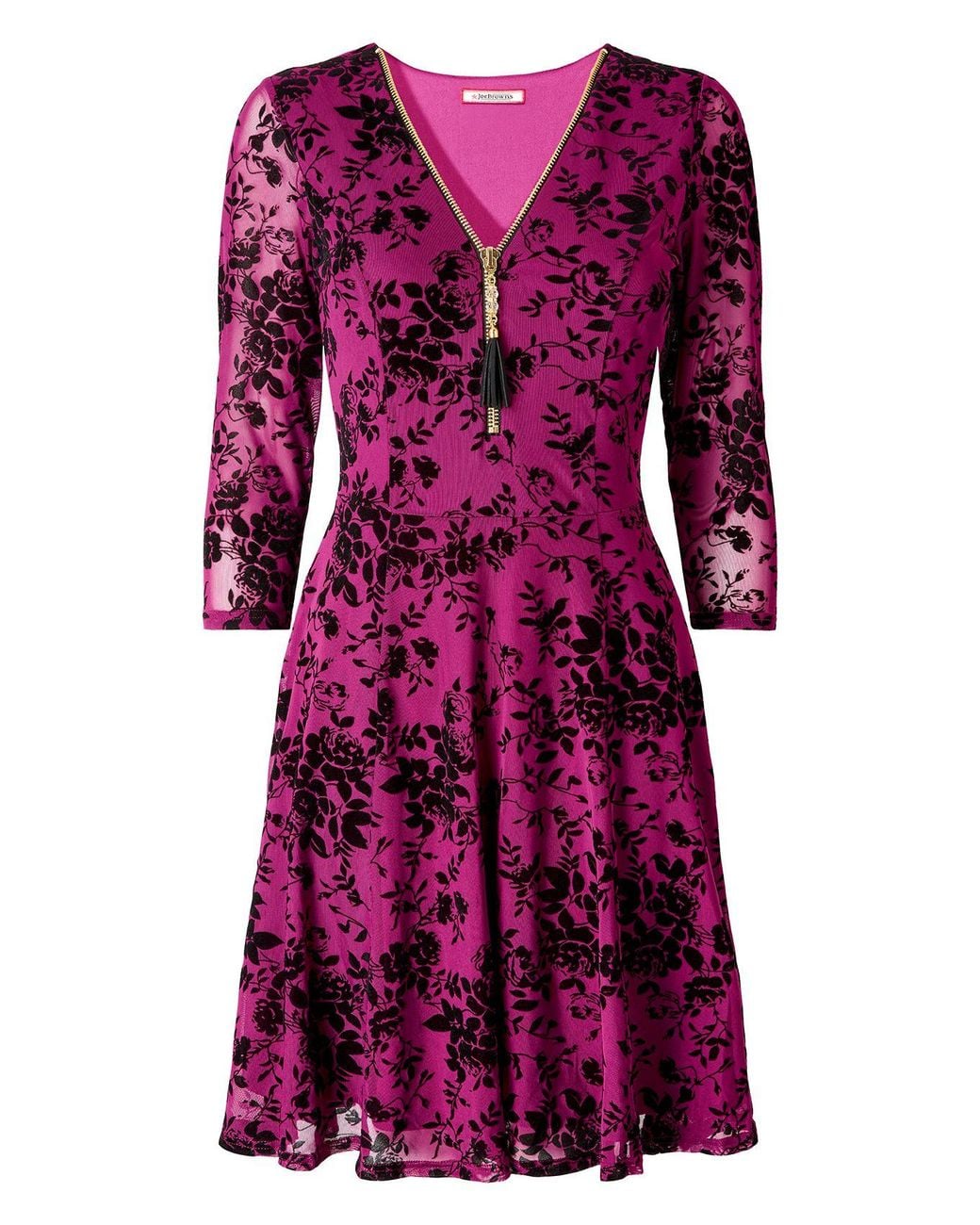 Joe Browns Purple Floral Lace Print Skater Dress