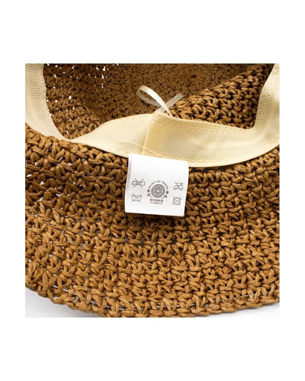 KDMD Metallic Nomad Sari Natural Coffee Packable Straw Floppy Sun Hat