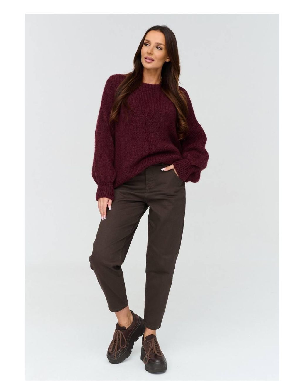 Love Lace Red Viscose Long Sleeve Heavyweight Jumper