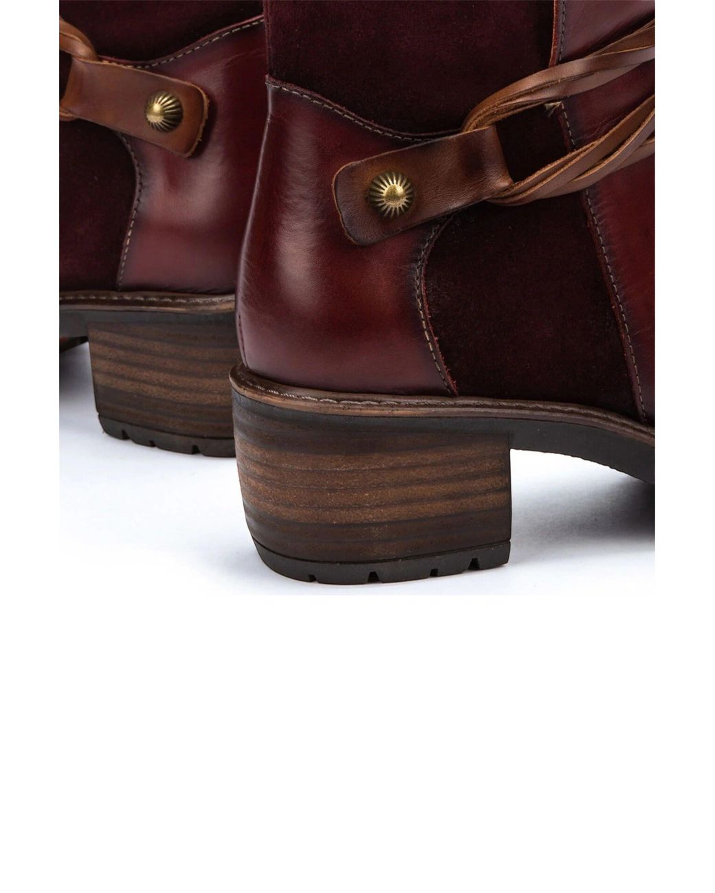 Infinity Leather Brown Pikolinos Leather Zipped Heel Ankle Boots -San Sebastia