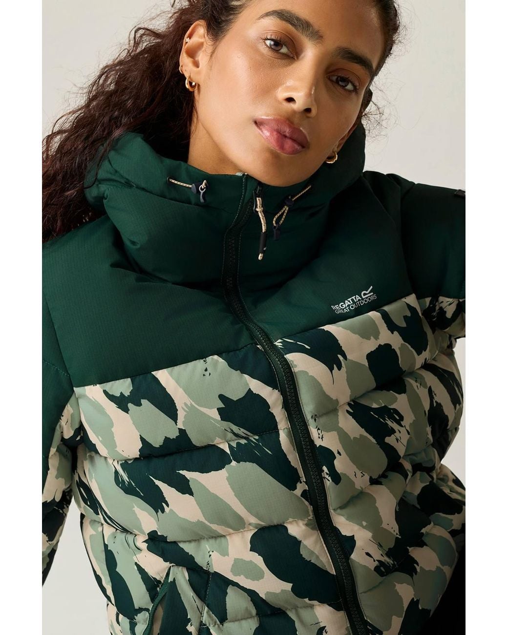 Regatta Green Aldthorn Hooded Water-Repellent Insulating Padded Jacket