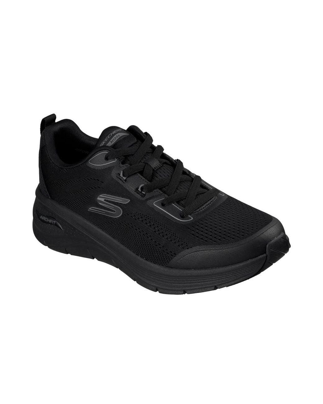 Skechers Black Arch Fit 3.0 Mesh Lace-Up Trainers for men