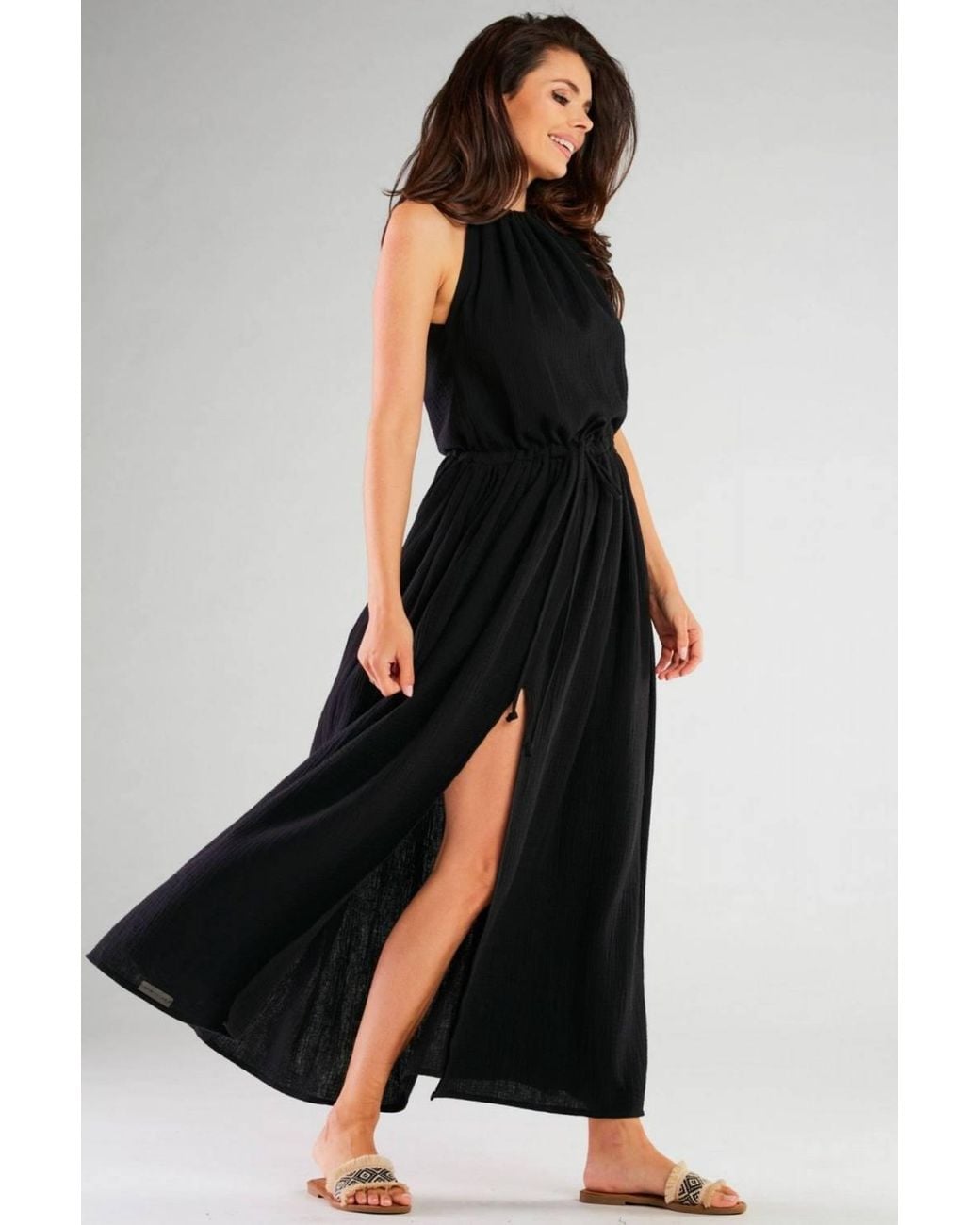 Love Lace Black Dress With Sensual Side Slits