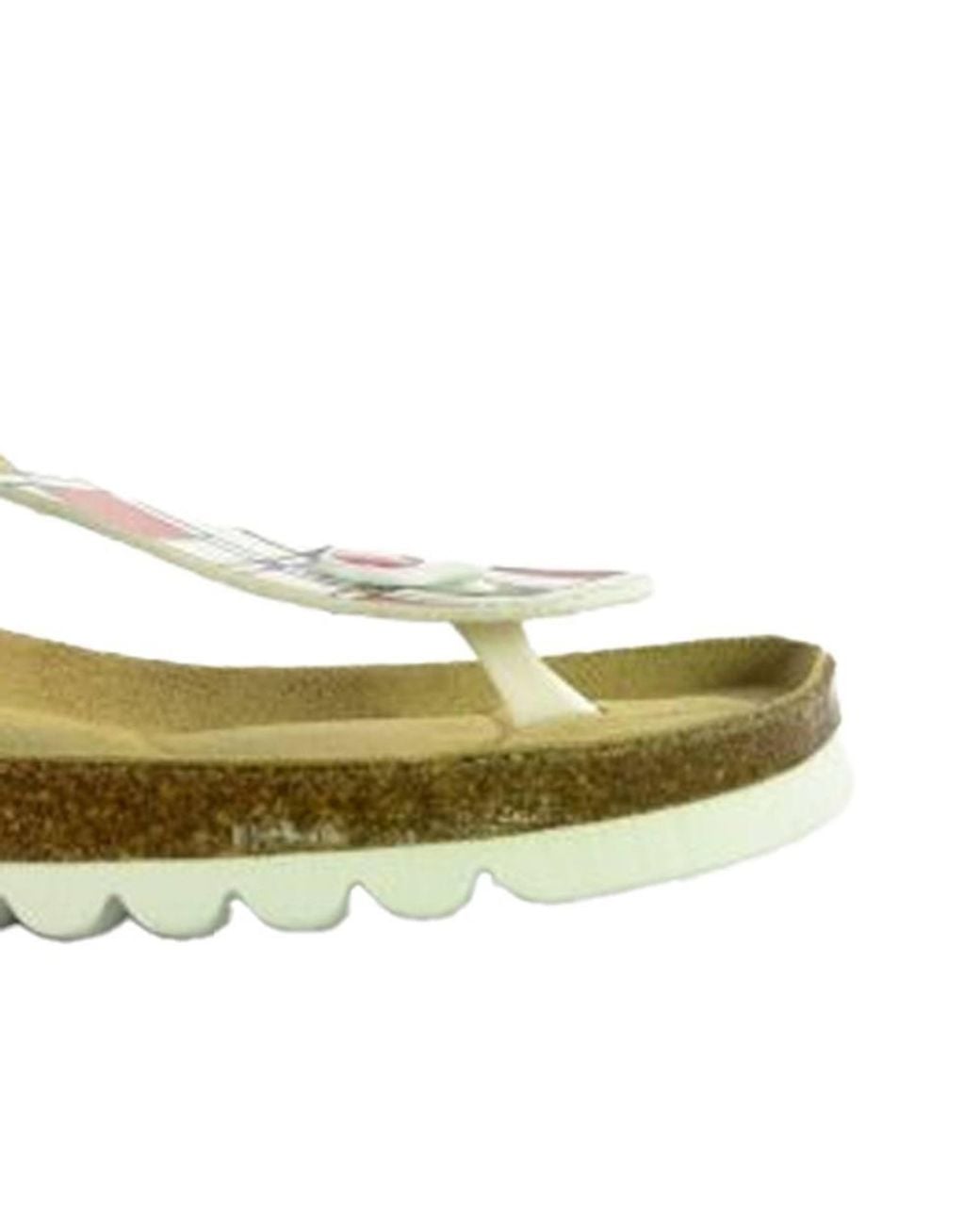 Sanosan Green Genve Colour Block Leather Sandals
