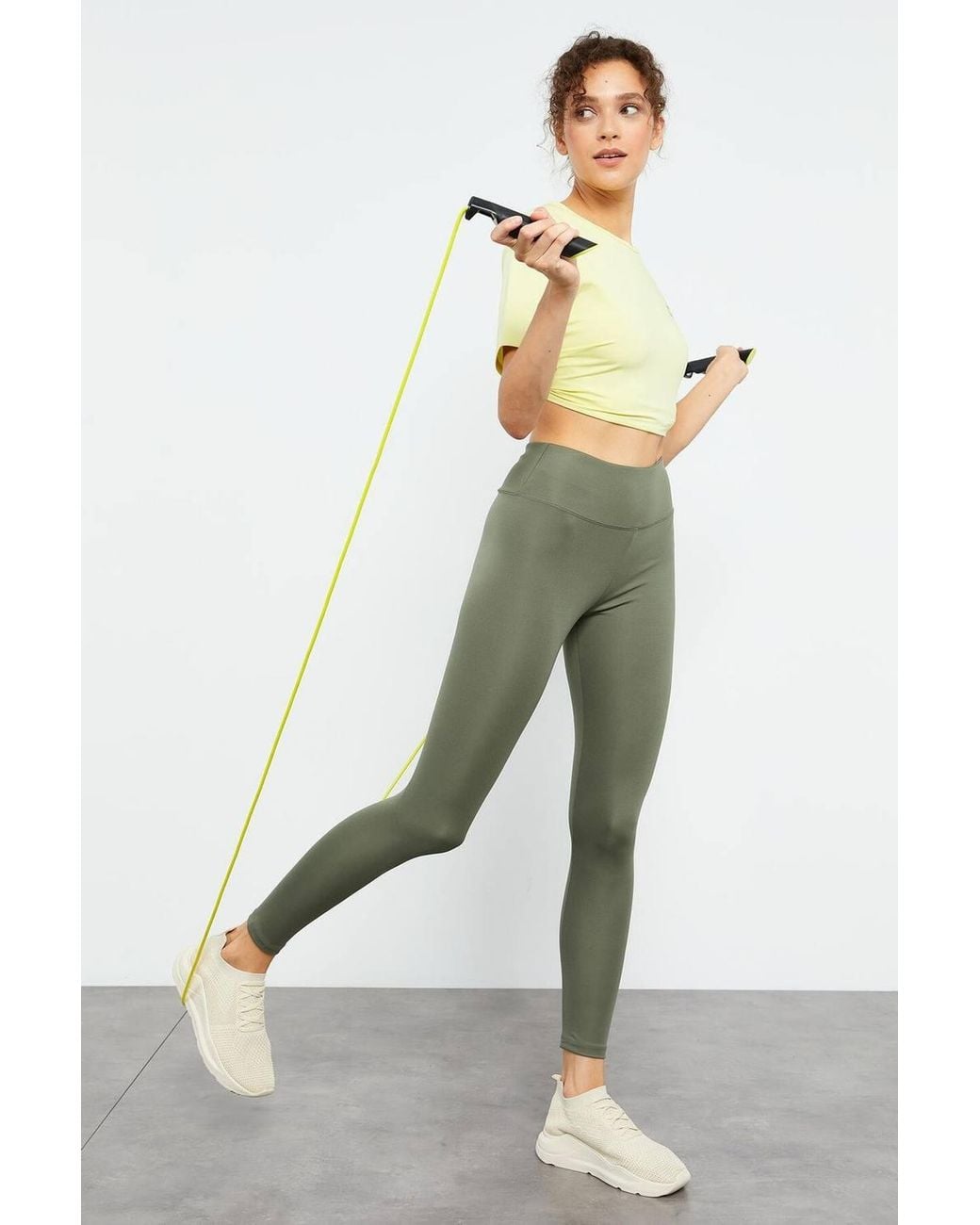 TOMMY LIFE Green High-Waist Slim-Fit Leggings