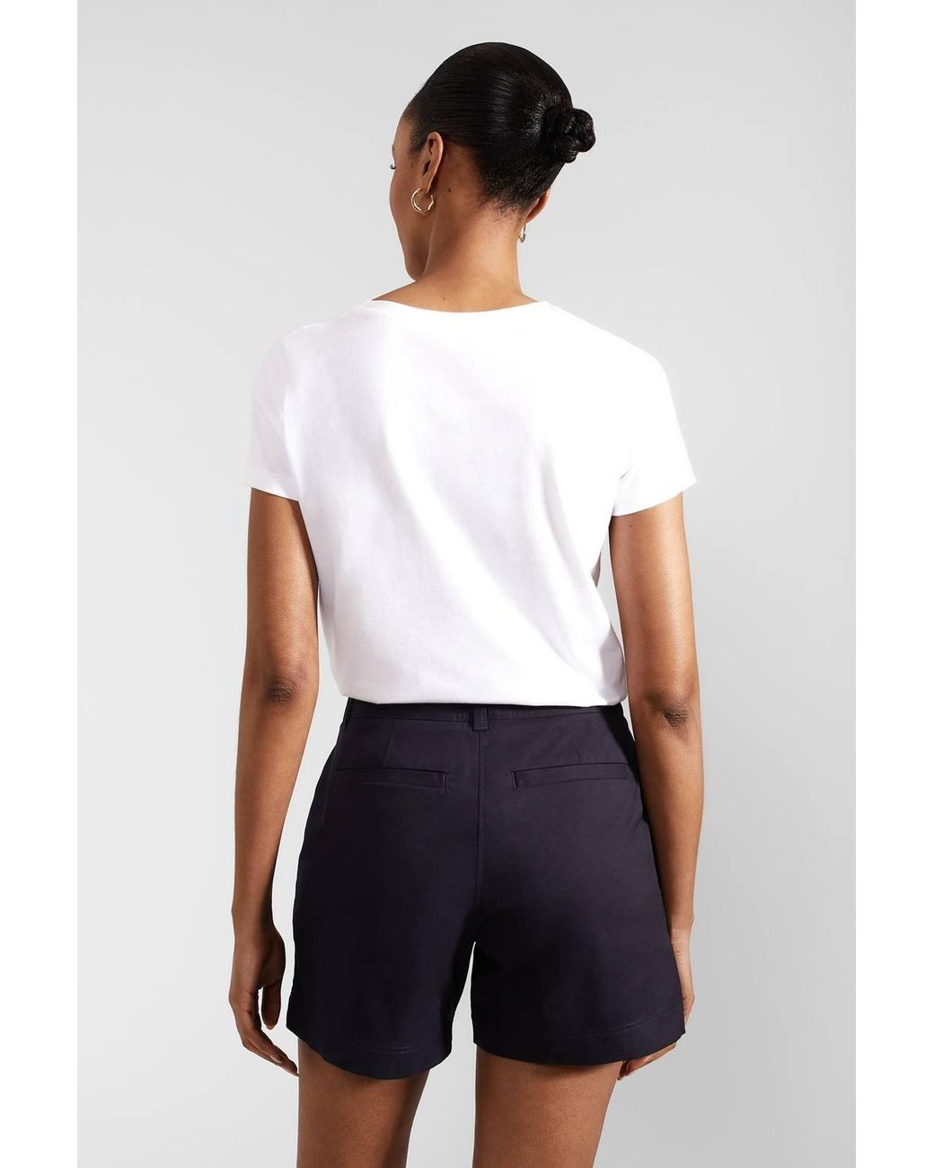 Hobbs Blue Carla Mid Rise Chino Shorts