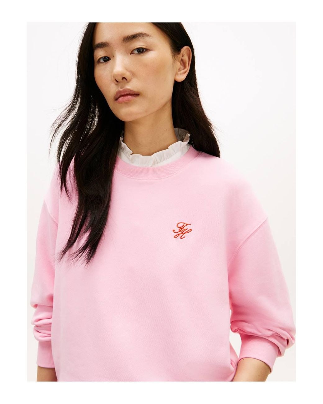 Tommy Hilfiger Pink Th Script Reg Sweatshirt Classic