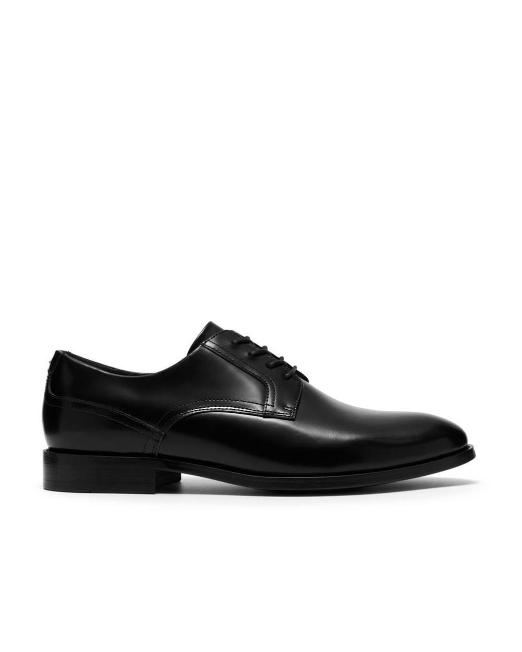 Clarks Black Bowburn Lace Hi Shine Leather Derby Shoes, Lace Up for men