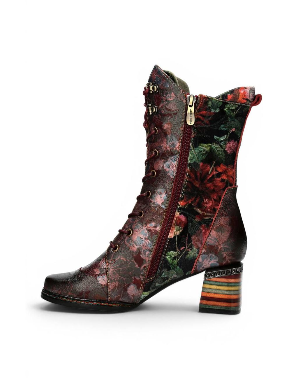 Infinity Leather Brown Gothic Victorian Leather High Lace-Up Boots