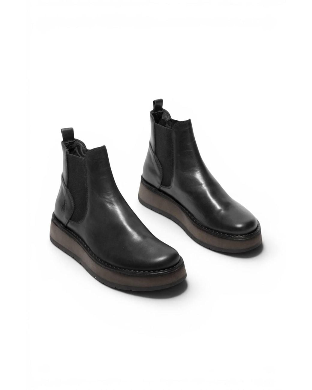 Infinity Leather Black Fly London Rawi131 Chelsea Leather Ankle Pull-On Classic Comfort Boots