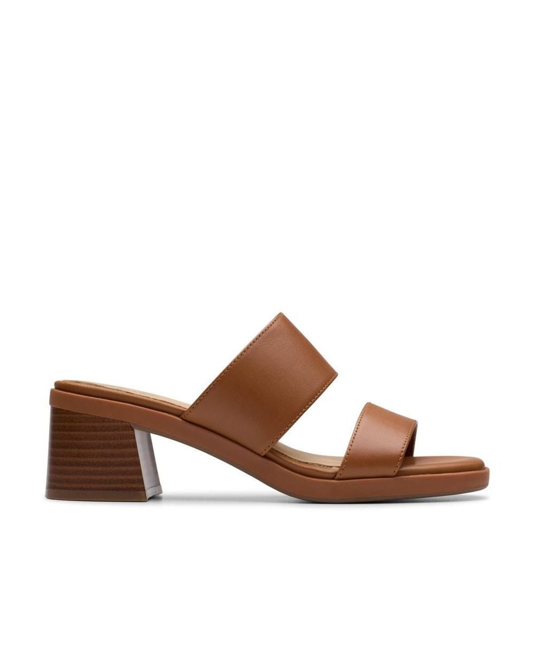 Clarks Brown Jaylan Dusk Tan Leather Heeled Sandals