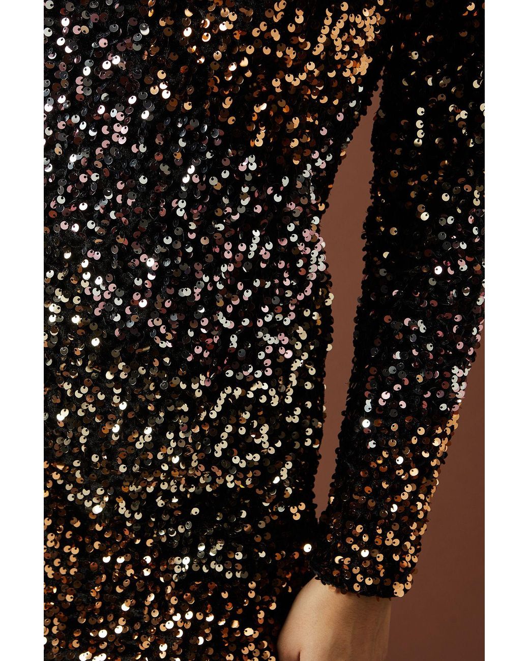Oasis Black Petite Ombre Sequin Bow Mini Dress