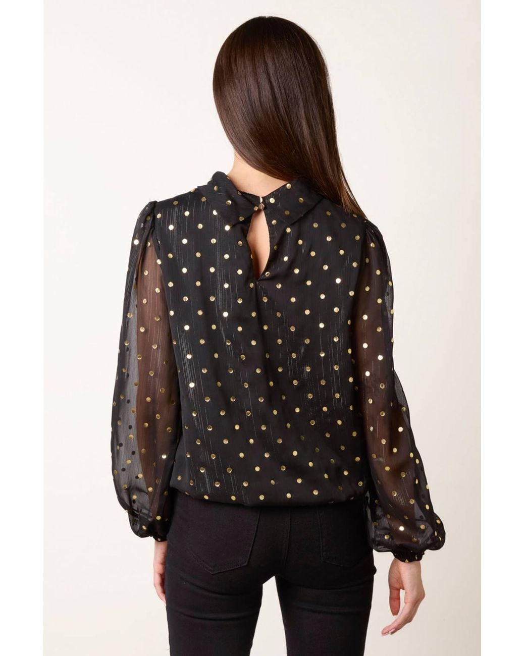 Blue Vanilla Black Long Sleeve Turtleneck Blouse