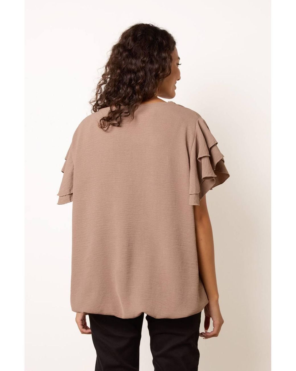 Blue Vanilla Natural Short Sleeve Round Neck Top