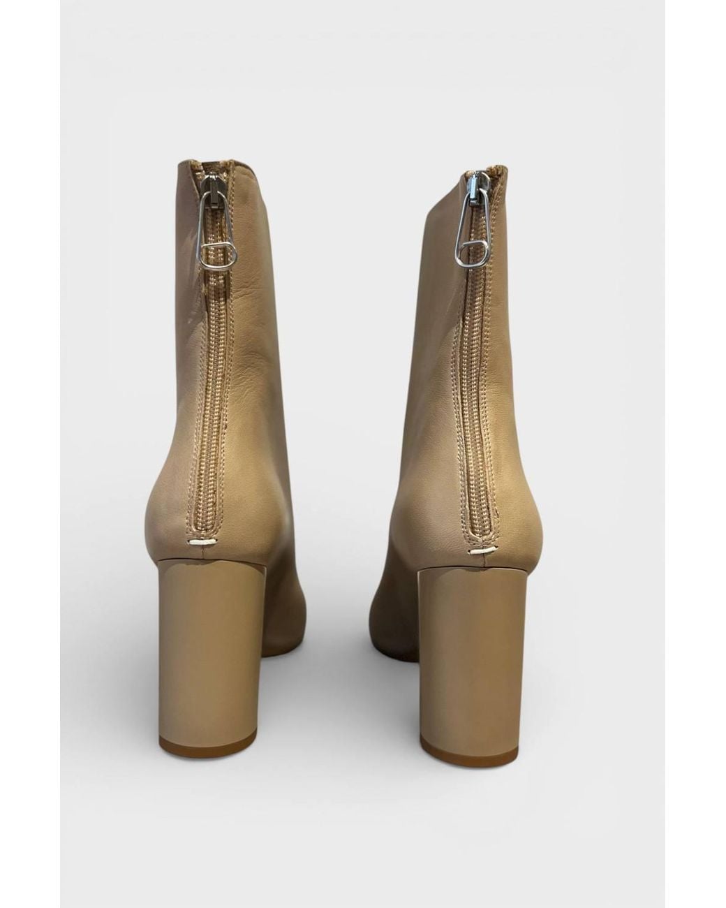 Maison Margiela Natural Cutout Heel Ankle Booties Tan