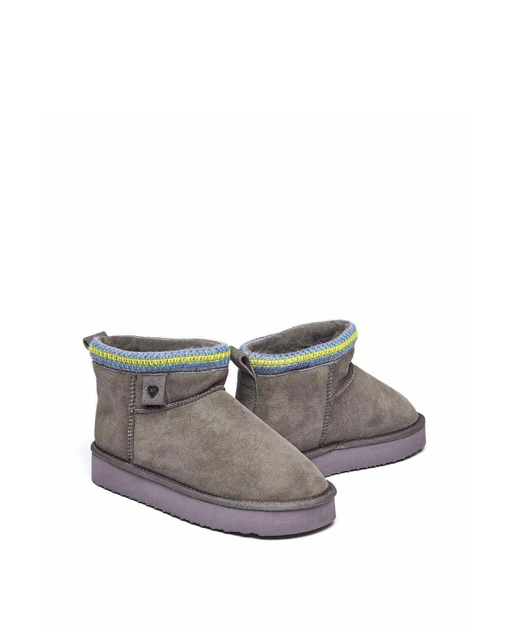 Moshulu Gray 'Merriment' Sheepskin Bootie Slippers