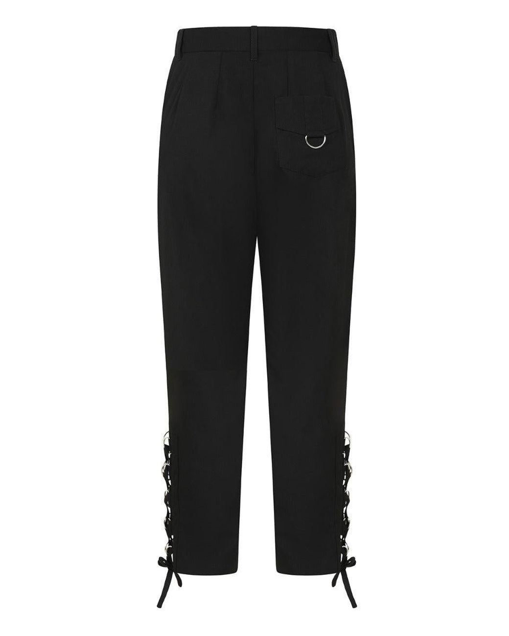 Hell Bunny Black Tifa Tapered Leg Cropped Trouser