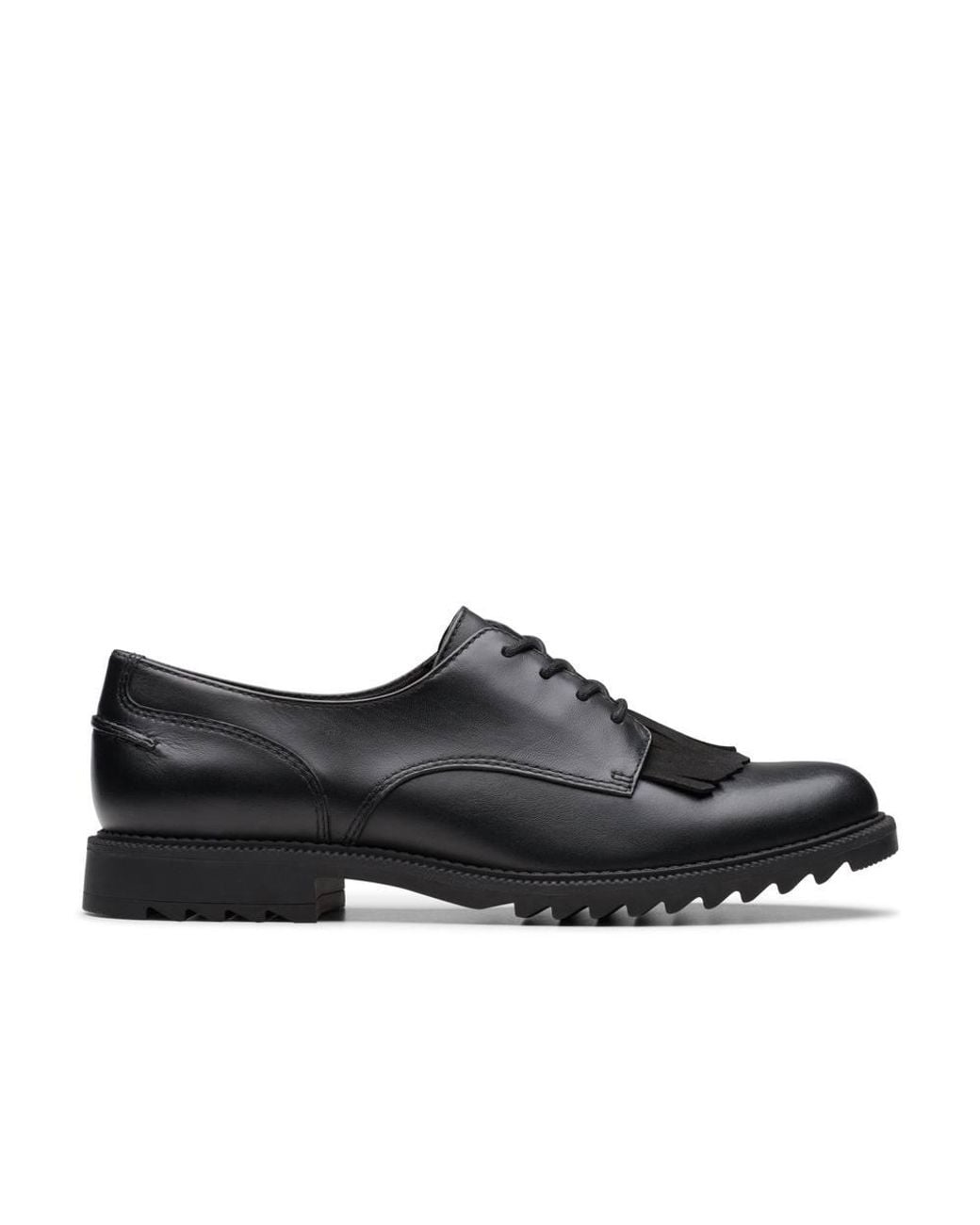 Clarks Black Griffin Mabel 2 Leather Derby Shoes, Lace Up