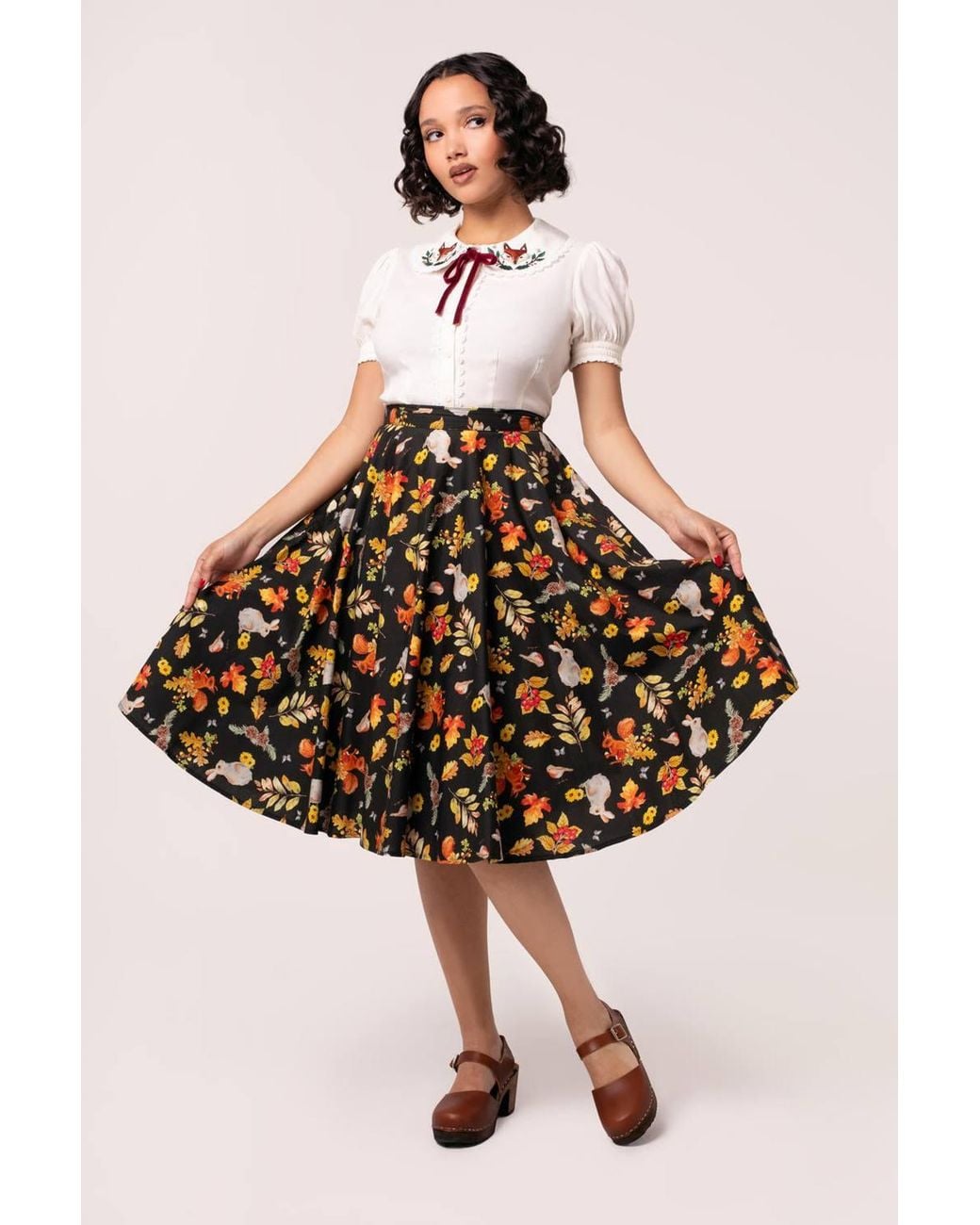 Hell Bunny Black Grizedale 50S Style Midi Skirt