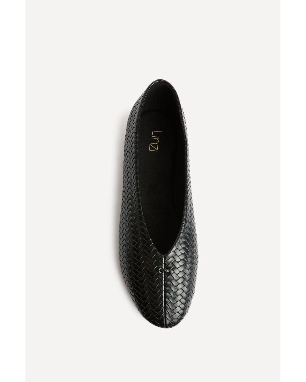 Linzi Black Etta Woven Effect Ballet Flats