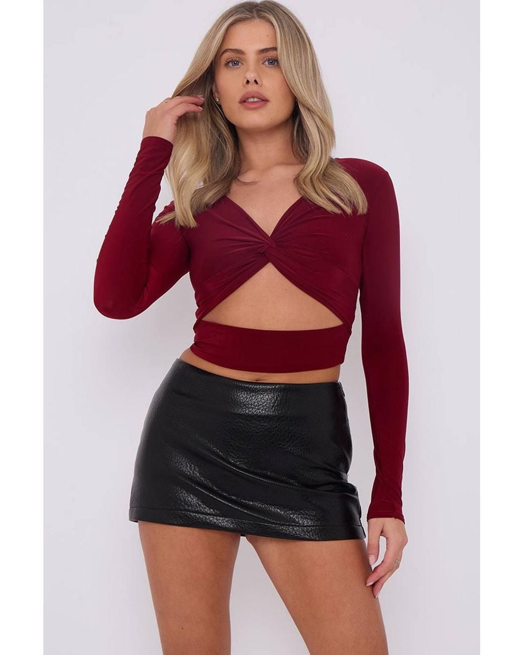 Stylewise Red Faux Pebbled Leather